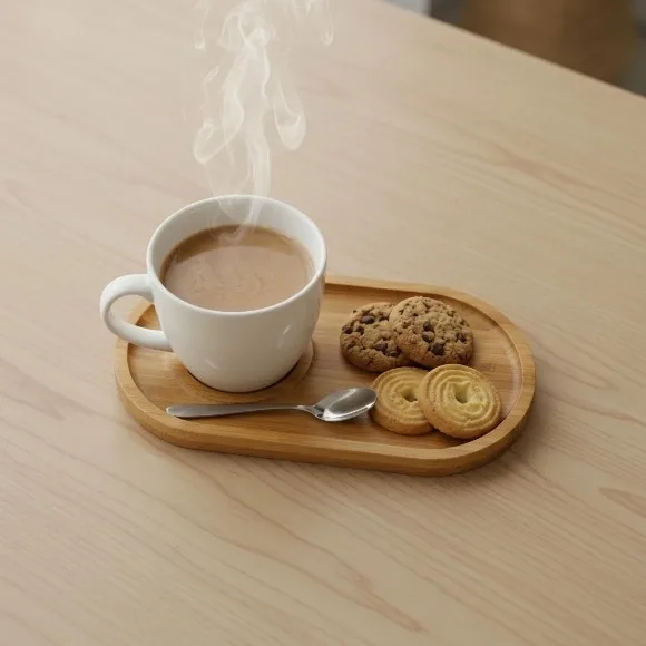 Divided Tray Tea Tray and Cup Coaster 1Pcs