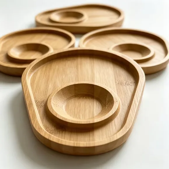 Divided Tray Tea Tray and Cup Coaster 1Pcs
