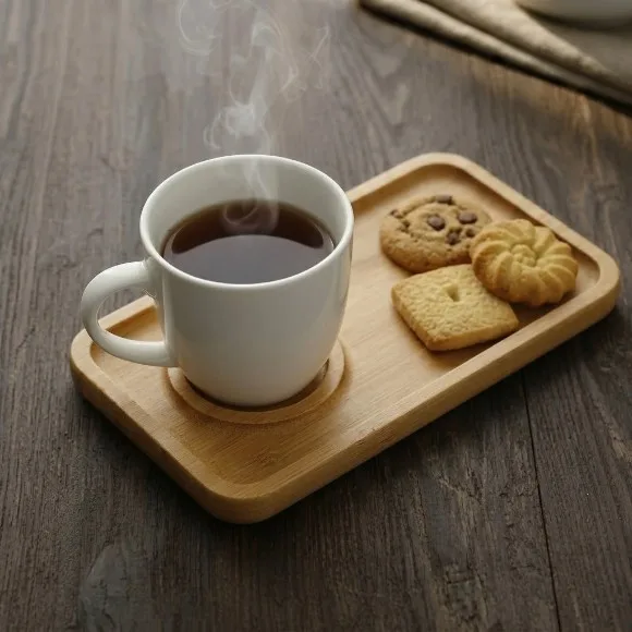 Divided Tray Tea Tray and Cup Coaster 1Pcs