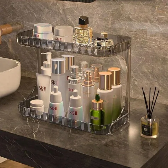Double Layer Bathroom Storage Rack Cosmetics Storage Box