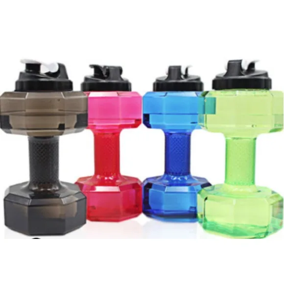 Dumbbell Shaped Sport Drink Exercise Water Bottle - One Piece - 2.2 Liter