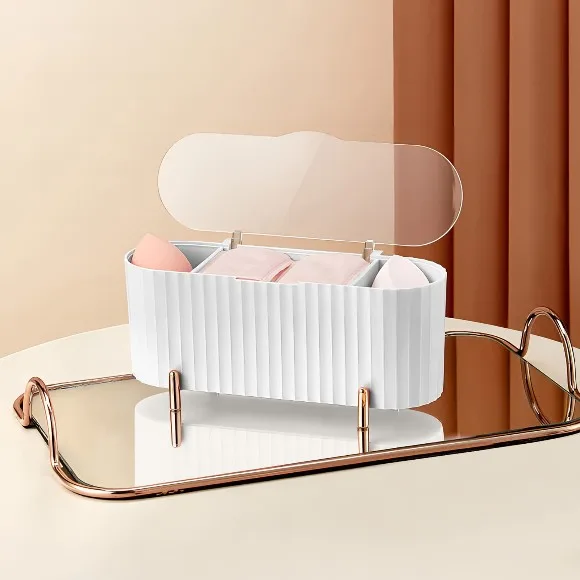 Dustproof Cosmetic Cotton Storage Box with Cover