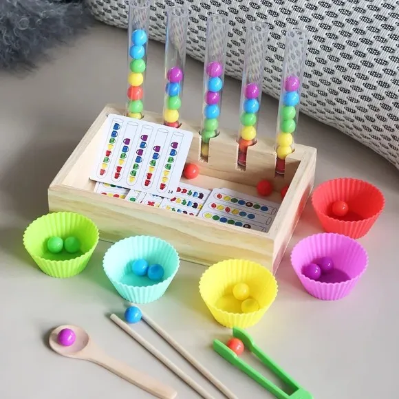 Early education Rainbow Beads Clip Clip Music Hand Eye Coordination Brain Power