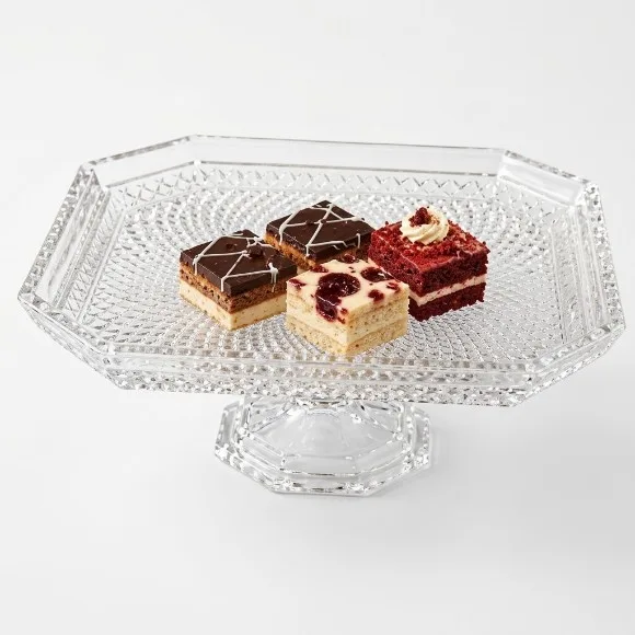 Elegant Crystal Glass Pedestal Cake Stand Fruit Bowl thumbnail 2