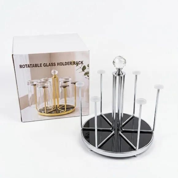 Elegant Golden Glass Stand for Dining & Decoration