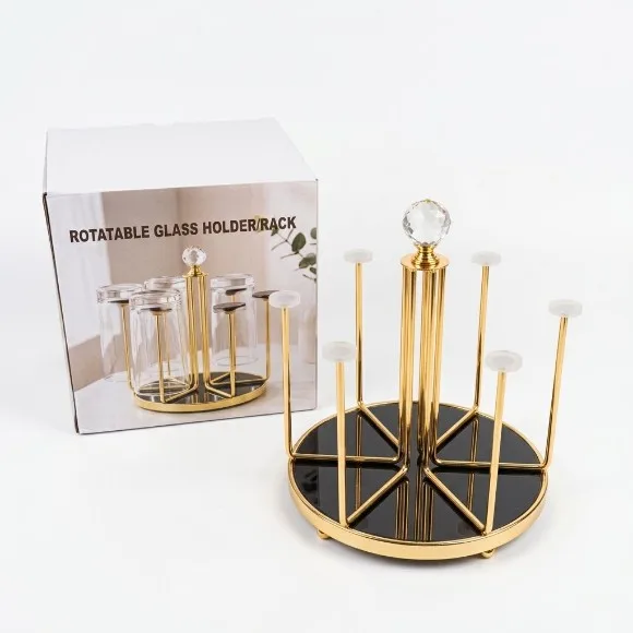 Elegant Golden Glass Stand for Dining & Decoration
