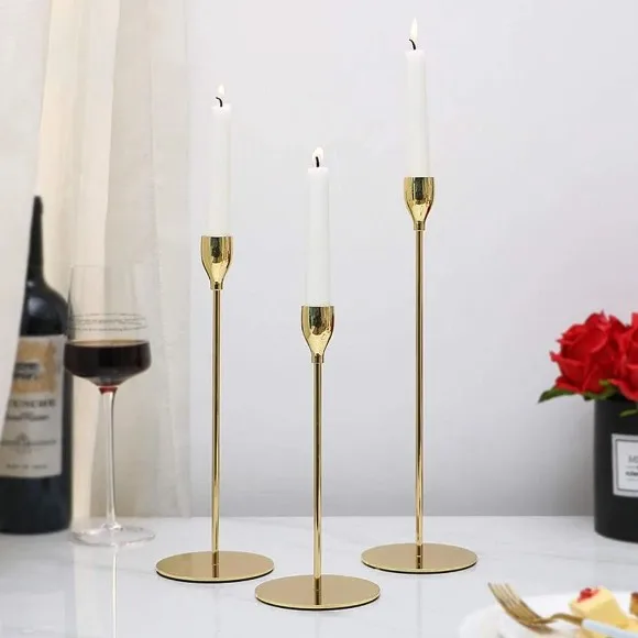 European Style Metal Candle Holders Set of 3