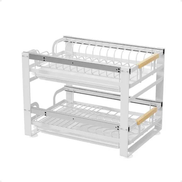 Extendable Double Level Dish Drainer