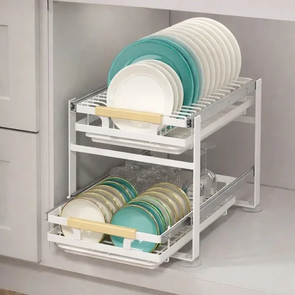 Extendable Double Level Dish Drainer