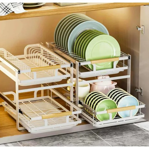 Extendable Double Level Dish Drainer