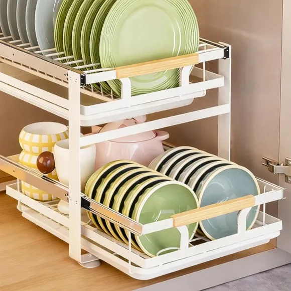 Extendable Double Level Dish Drainer