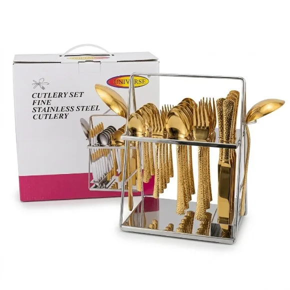Fine Titanium Gold Stainless Steel Cutlery Set of 32