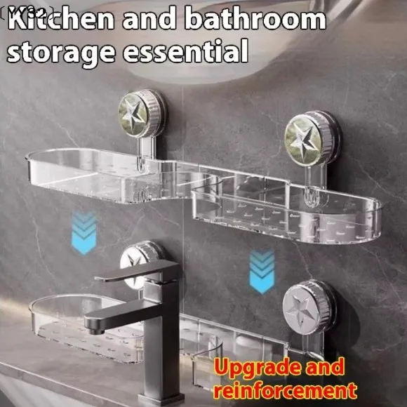 Five-pointed Star Suction Cup Faucet Countertop Sink Mirror-front Bathroom Wall-mounted Drip-drying Rack Without Drilling Holes