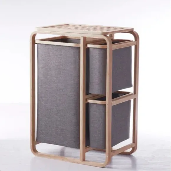 Foldable Dirty Laundry Basket Waterproof Bamboo Organizer Bucket Clothing Children Toy Large Capacity Storage Home