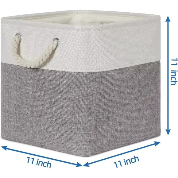 Foldable Storage Cubes Bins for Home Collapsible Fabric Storage Baskets with Ropes Handle
