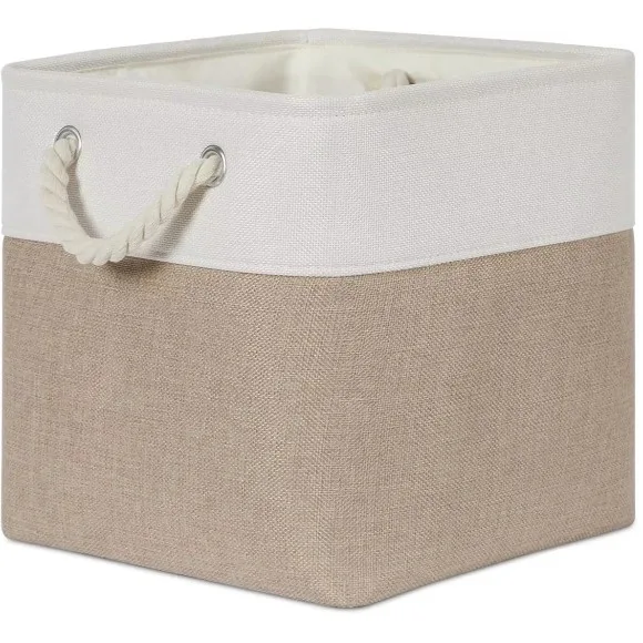 Foldable Storage Cubes Bins for Home Collapsible Fabric Storage Baskets with Ropes Handle