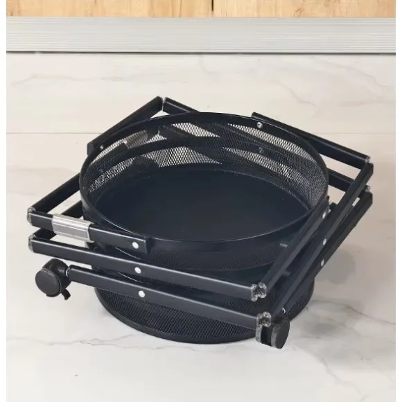 Foldable Storage Rack Round Rotatable Snack Organizer Trolley Kitchen Rack Storage Organizer