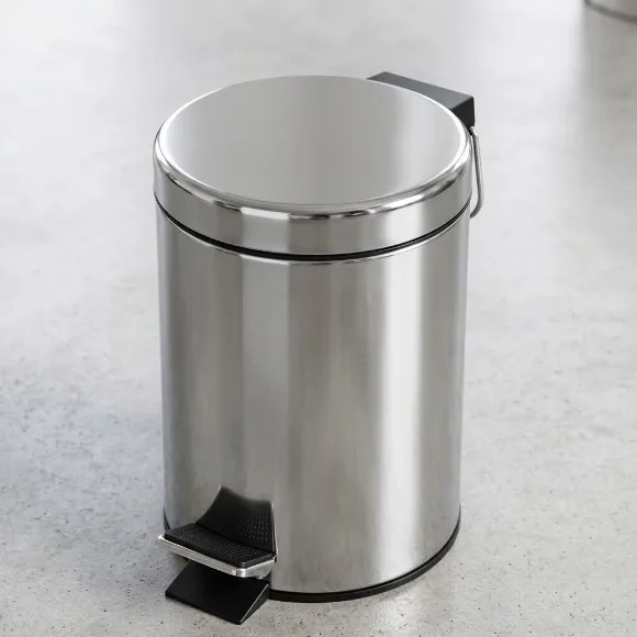 Foot Pedal Bathroom Dustbin Stainless Steel S-B - 12 Liter