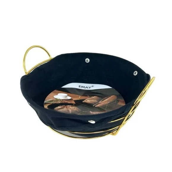 Gold & Silver Plated Serving Basket With  Fabric