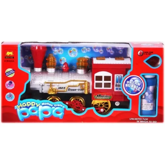 Happy Papa Motion Train - Lights up, Plays music, Blows Bubbles and Moves On
