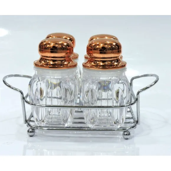 High Quality Glass Spice Jars Set with Stainless Steel Stand