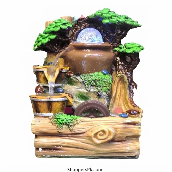 Home Decor Indoor Tabletop Water Wheel Fountain LED Rolling Crystal Ball