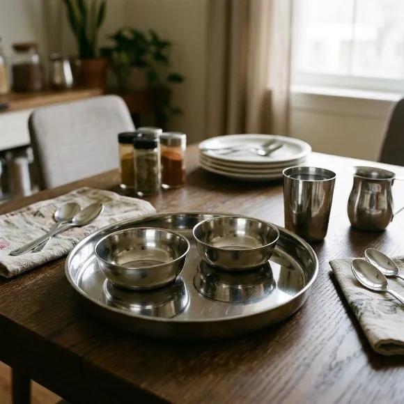 Indian Style Thaal Small 3 Piece - Indian Thali