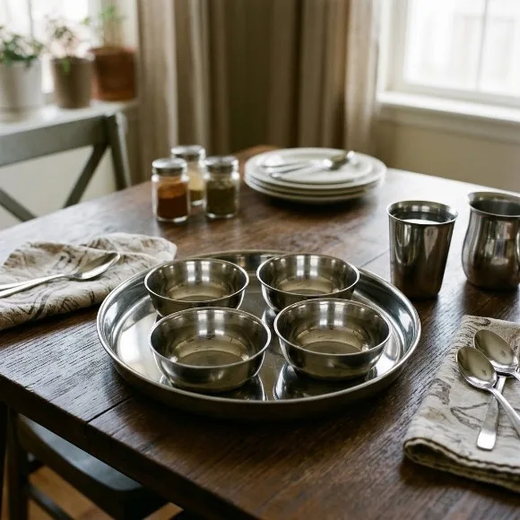 Indian Style Thaal Small 5 Piece - Indian Thali