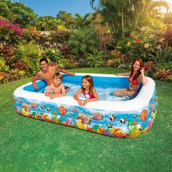 Intex Family Deluxe Mini Swimming Pool - 10 x 6 x 1.8 Feet - 58485