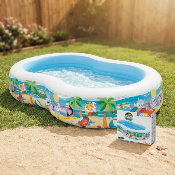 Intex Swim Center Paradise Inflatable Pool - 8.5 x 5.25 x 1.5 Feet - Age 3+ - 56490