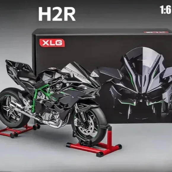 Kawasaki Ninja 500 H2R Die Cast Spray 1:6 Racing Motorcycle with Light Sound