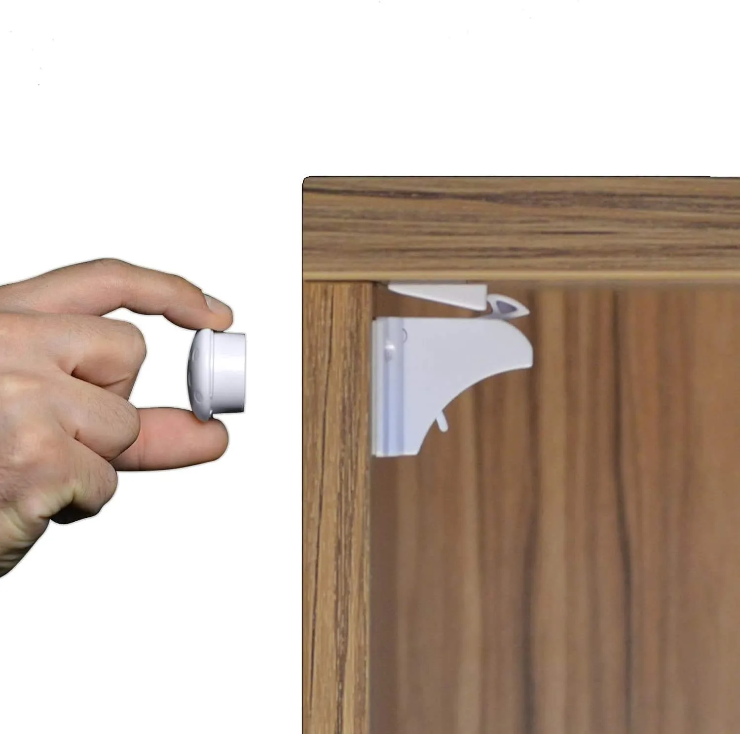 Kiddie Guard 4 Locks + 1 Key Magnetic Child Safety Lock Cabinet Drawer Door Lock Children Protection Invisible Lock Kids Security