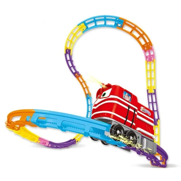 Kids Playing Track Train Series Toy