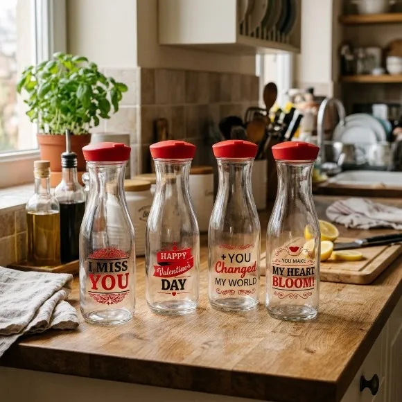 KLEEYO Premium Glass Fridge Bottle – 1 Litre