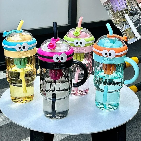 Large Sport Water Bottle With Tea Infuser Straw Cover Cap Drink Bottle 1200ml