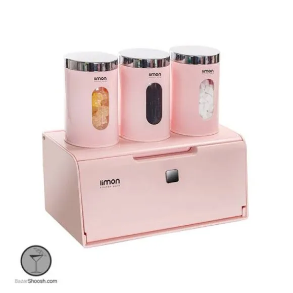 Limon 3 Pcs Spice Jar with Bread Box