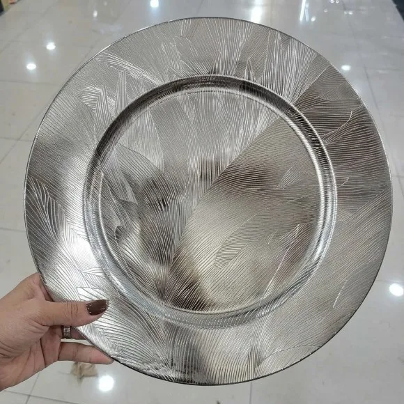 Luxury Acrylic / Plastic Round Charger Plate 12Inch