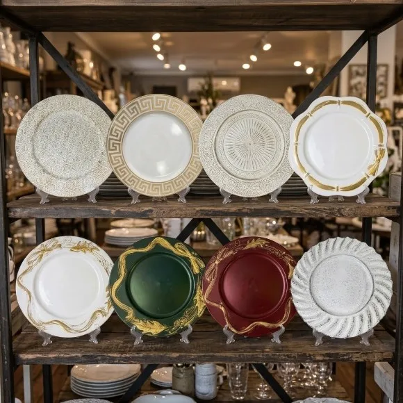 Luxury Acrylic / Plastic Round Charger Plate 12Inch