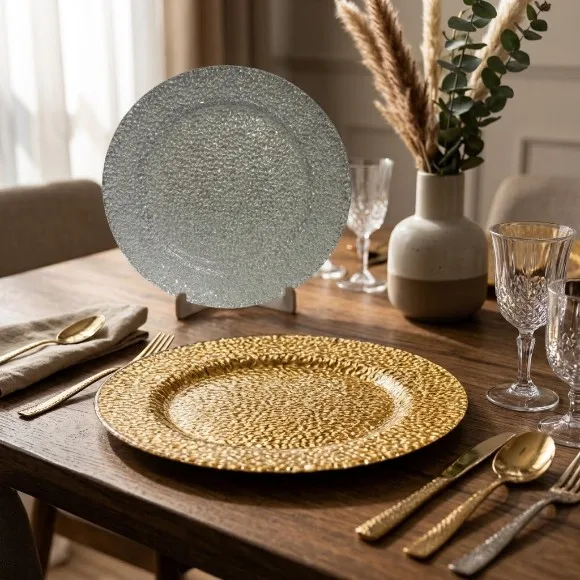 Luxury Acrylic / Plastic Round Charger Plate 12Inch