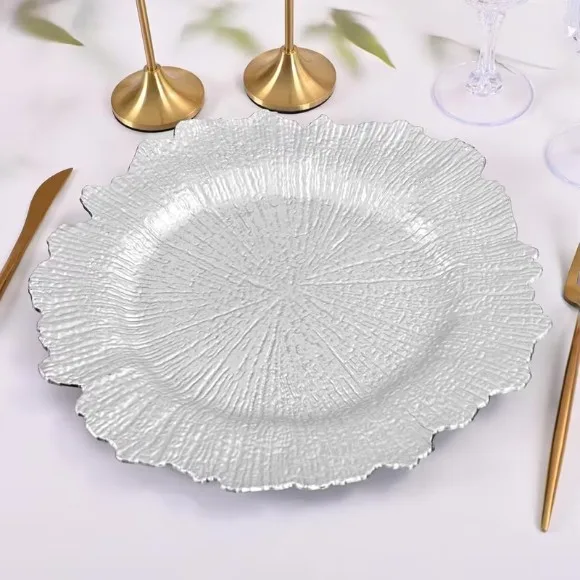 Luxury Acrylic / Plastic Round Charger Plate 12Inch