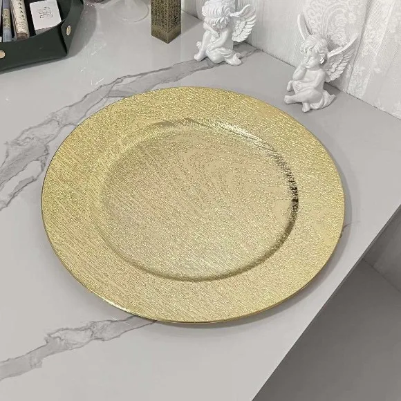 Luxury Acrylic / Plastic Round Charger Plate 12Inch
