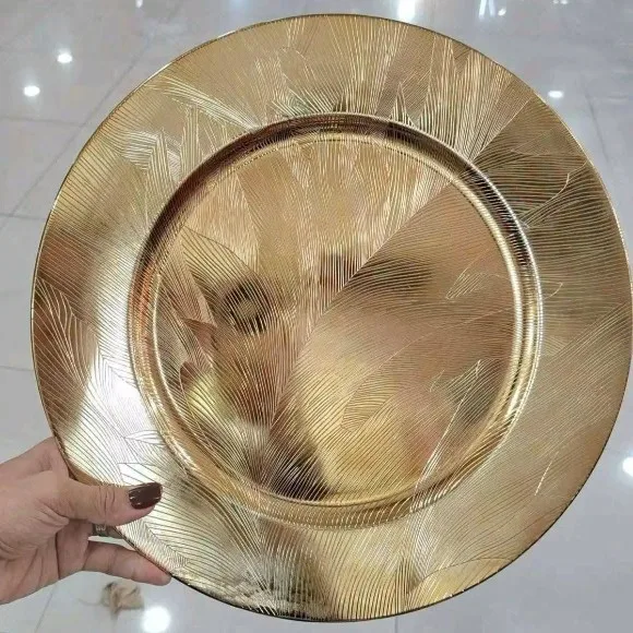 Luxury Acrylic / Plastic Round Charger Plate 12Inch