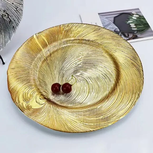 Luxury Acrylic / Plastic Round Charger Plate 12Inch
