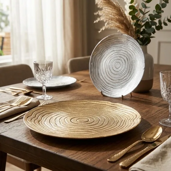 Luxury Acrylic / Plastic Round Charger Plate 12Inch