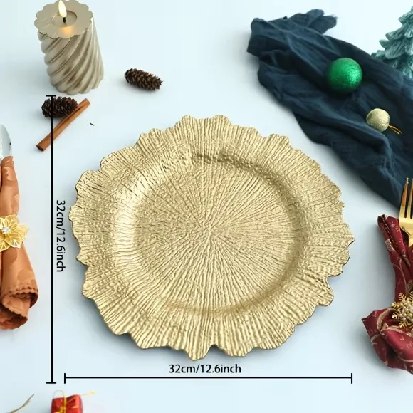 Luxury Acrylic / Plastic Round Charger Plate 12Inch
