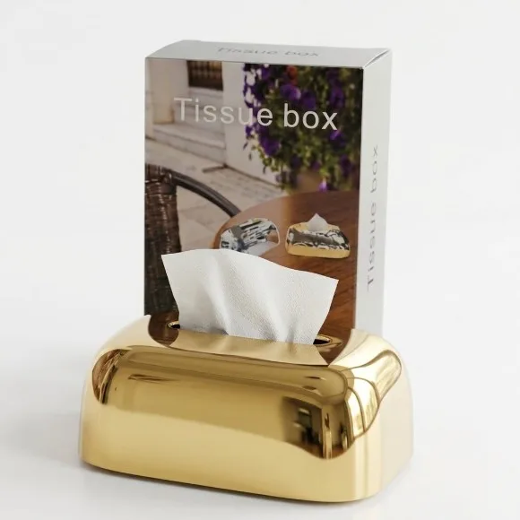 Luxury Metallic Tissue Box for Home Office & Car Decor