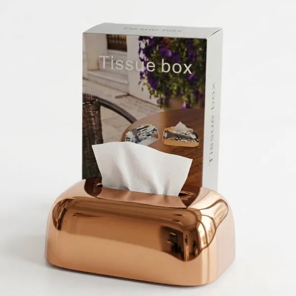 Luxury Metallic Tissue Box for Home Office & Car Decor