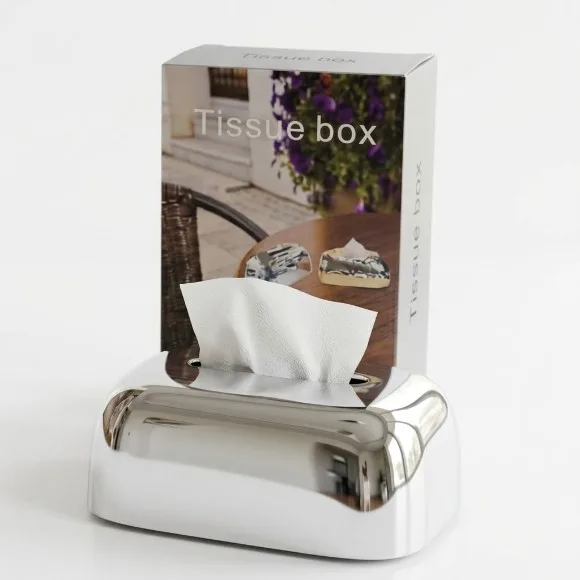 Luxury Metallic Tissue Box for Home Office & Car Decor