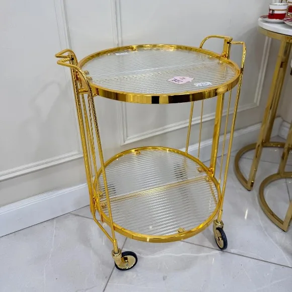 Luxury Retro Folding Dining Car Tea Service Trolley