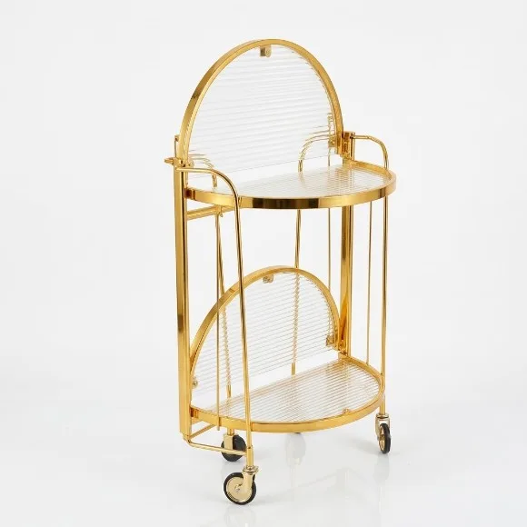 Luxury Retro Folding Dining Car Tea Service Trolley